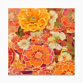 Orange And Yellow Flowers Canvas Print