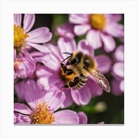 Bee On A Flower 3 Canvas Print