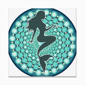 Vector Mandala Siren Silhouette Canvas Print