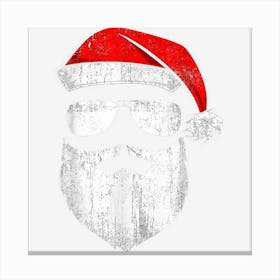 Mens Funny Santa Claus Face Sunglasses With Hat Beard Christmas 1 Canvas Print