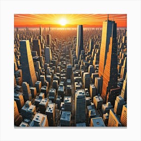 Tokyo, Japan Cubism Style Canvas Print