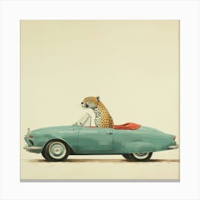 Leopard In A Car Canvas Print