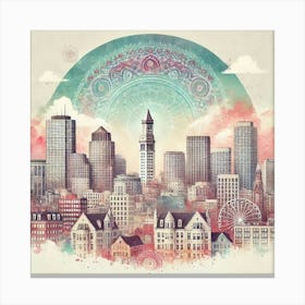 Boston Skyline 2 Canvas Print