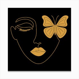 Butterfly Face whit butterfly Canvas Print