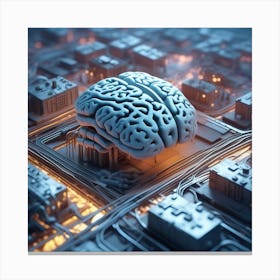 Brain On The City Canvas Print