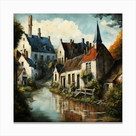 Village By The Water Canvas Print