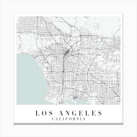Los Angeles California Street Map Minimal Color Square Canvas Print