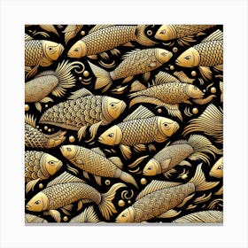 Fish, gold color Canvas Print
