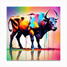 Taurus Bull Paint Canvas Print