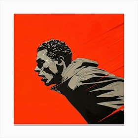 Man Running On An Orange Background Canvas Print