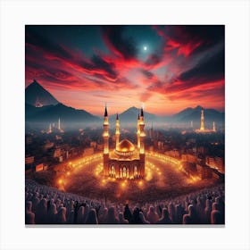 Islamic Mosque At Dusk Canvas Print