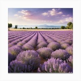 Lavender Field At Sunset Canvas Print