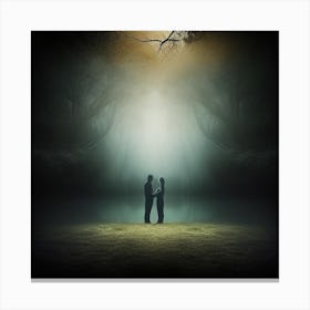 Couple In The Forest Canvas Print