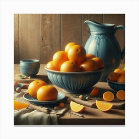 Oranges On A Table 1 Canvas Print