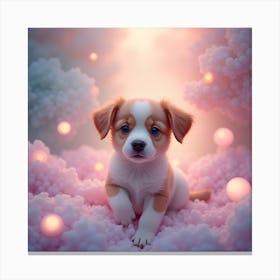 Puppy In The Clouds 1 Canvas Print