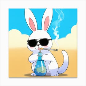 Bunny Smoking Canvas Print