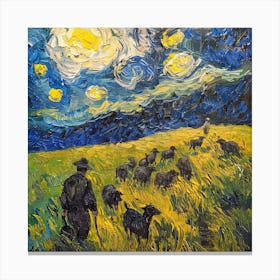 Van Gogh Style. Artesian Shepherds Series 1 Canvas Print