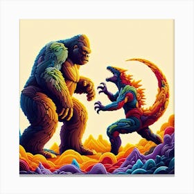 Gorilla Vs Gorilla Canvas Print