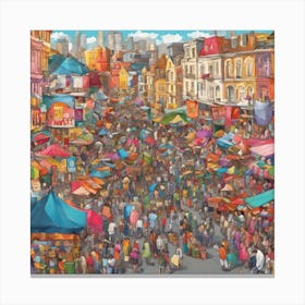 Street Market Canvas Print