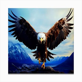 Bald Eagle, eagle rendering while flying Canvas Print