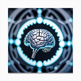 Brain On A Gear Canvas Print