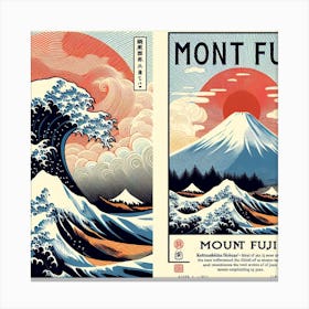 Japanese Great Mount Fuji Travel Poster 1 Canvas Print