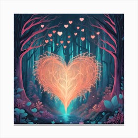 Heart In The Forest Canvas Print