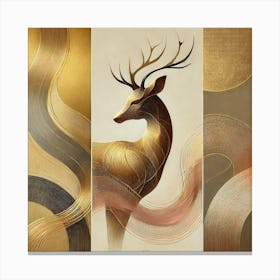 Gold Deer Canvas Print