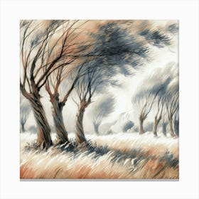 Trees In The Wind Canvas Print