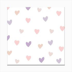 Soft pastel hearts Canvas Print