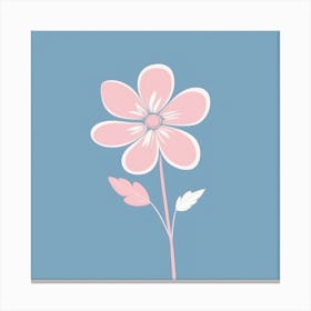 A White And Pink Flower In Minimalist Style Square Composition 442 Canvas Print