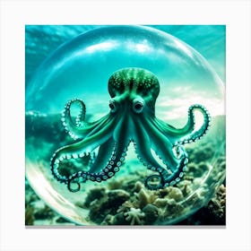 Octopus In A Bubble 2 Canvas Print