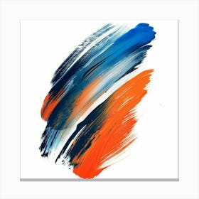 Blue And Orange Brush Strokes Canvas Print
