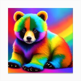 Rainbow black Bear Canvas Print