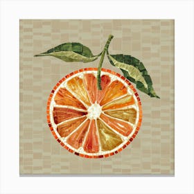 Mosaic Citrus Artistic Representation Of An Orange (1) Canvas Print