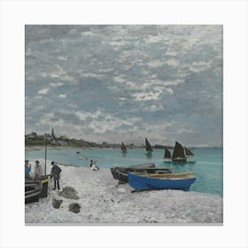 Claude Monet At The Beach Canvas Print