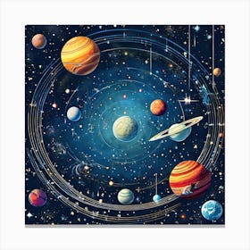 Solar System art print Canvas Print