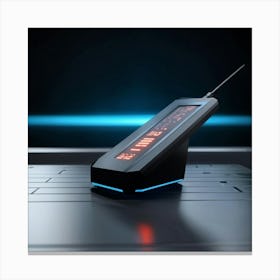 3d Model Of Computer Pointer In Mid Glow As If Clickable Hovering Over A Sleek Virtual Interface Wi (7) Canvas Print