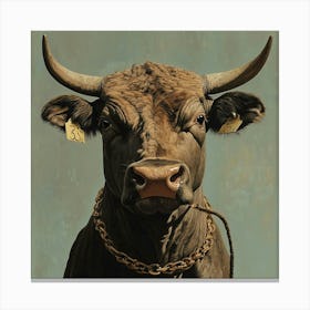 Bull With Chain Canvas Print