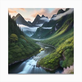 Serenity Amongst the Peaks Canvas Print