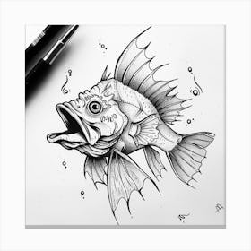 Fish Drawing 3 Canvas Print