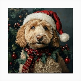 Christmas Goldendoodle 8 Canvas Print