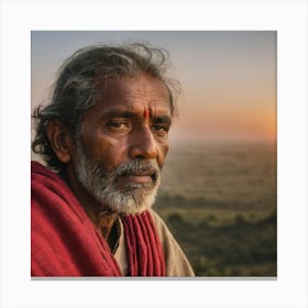 Portrait Of An Indian Man 1 Canvas Print