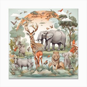 Wild Animals In The Wild Canvas Print