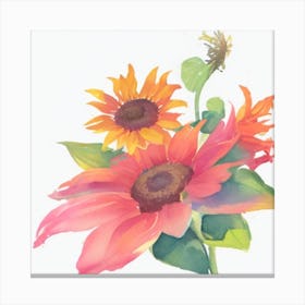 Watercolor Sunflowers 1 Canvas Print