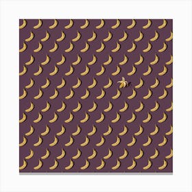 Bananas On A Purple Background Canvas Print