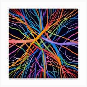 Abstract Colorful Wires 8 Canvas Print
