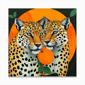 Leopards And Oranges Canvas Print