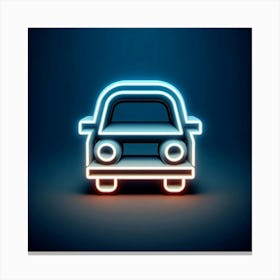 Neon Car Icon Canvas Print