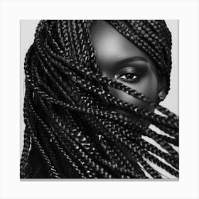 Black Woman With Braids Canvas Print